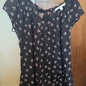 LC Lauren Conrad Black Tie Front Blouse